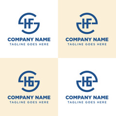 Letters SHF SHG ZHF ZHG Monogram Logo Set, suitable for any business