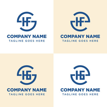 Letters SHF SHG ZHF ZHG Monogram Logo Set, suitable for any business
