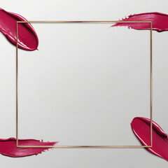 Elegant Frame with Lipstick Swatches for Beauty Product Presentation and Cosmetic Advertising
