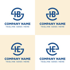Letters SHB SHE ZHB ZHE Monogram Logo Set, suitable for any business