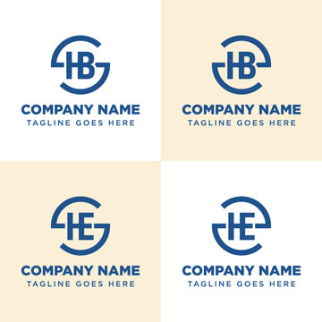 Letters SHB SHE ZHB ZHE Monogram Logo Set, suitable for any business