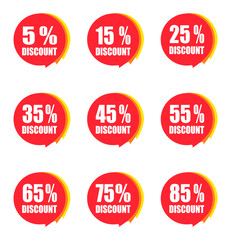 set of colorful sale tags