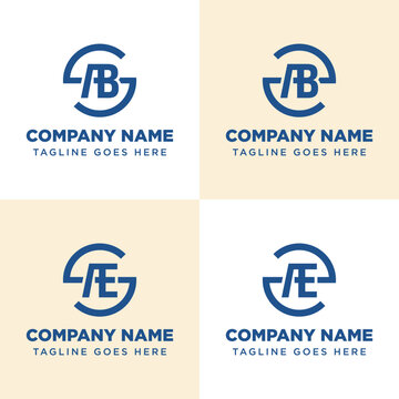 Letters SAB SAE ZAB ZAE Monogram Logo Set, suitable for any business