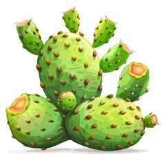 Cactus fruit isolated on white 