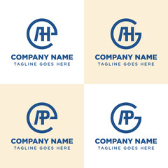 Letters EAH EAP GAH GAP Monogram Logo Set, suitable for any business