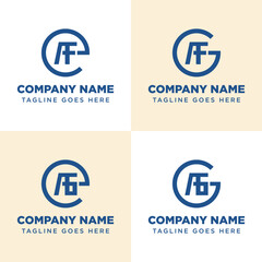Letters EAF EAG GAF GAG Monogram Logo Set, suitable for any business