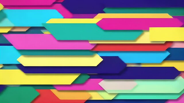 Colorful geometric arrow animation