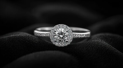 Elegant diamond halo ring