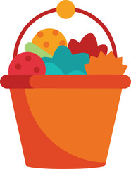 illustration of a basket with eggs