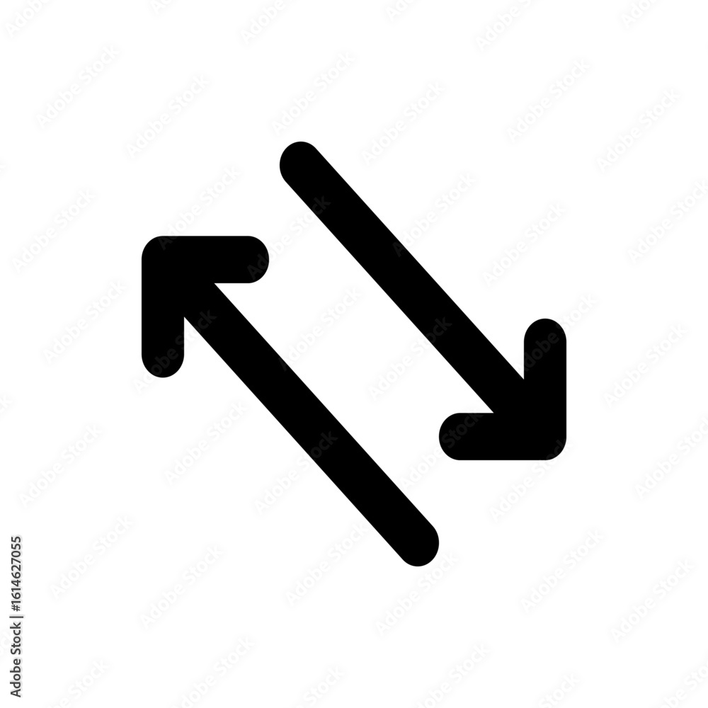 Poster two diagonal arrows pointing in opposite directions showcasing movement and directionality in black 