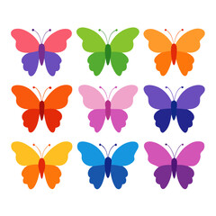 set of butterflies
