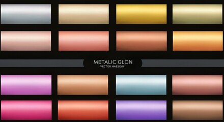 set of colorful lipsticks, A set of shiny metallic gradients. The texture of a smooth metal surface. A collection of silver, gold, purple and blue metallic gradients.
