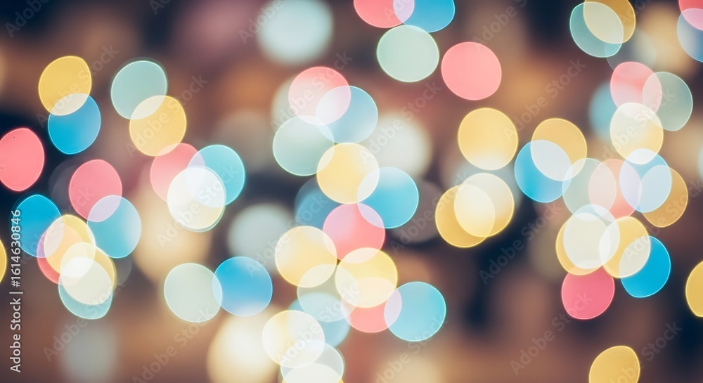 Poster abstract background with blurred lights in pink yellow and blue creating a bokeh effect look like bu
