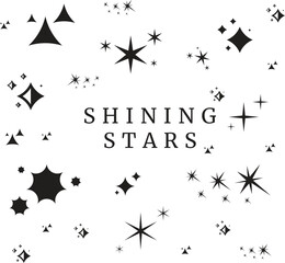 Sparkle Star Icon Set - Vector Stock Illustration. Different forms of stars, constellations, galaxies