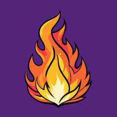 high detail vector fire flame illustration