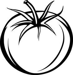Tomato Outline Vegetable Drawing for Coloring Page