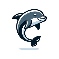 Happy dolphin jumping out of the water