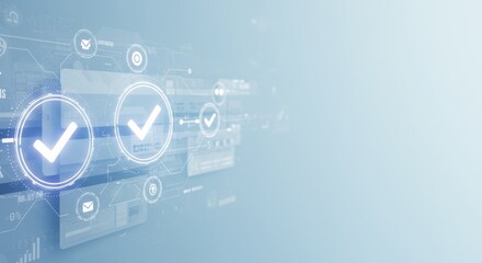 Verified Checkmarks Tech Background - Futuristic Technology