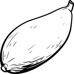 Yam Root Vegetable Lineart Drawing for Coloring Use