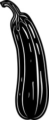 Zucchini Vegetable Outline Vector for Coloring Page