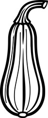 Zucchini Vegetable Outline Vector for Coloring Page