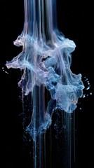 Mesmerizing 3D Render of an Ethereal Jellyfish-Like Form with Flowing Tendrils and Sparkling Particles, Evoking a Sense of Wonder and the Mysteries of the Deep Sea