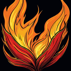 high detail vector fire flame illustration