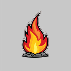 high detail vector fire flame illustration