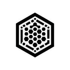 hexagonal tech icon with black edges