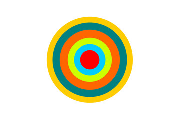 Colorful bullseye target icon with concentric rings for aim, accuracy, or goal focus design