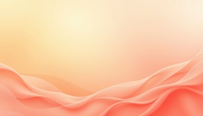 Fototapeta premium a soft color gradient background a soft lemon yellow into light coral gradient, with soft abstract wave transitions, designed for digital stationery templates.