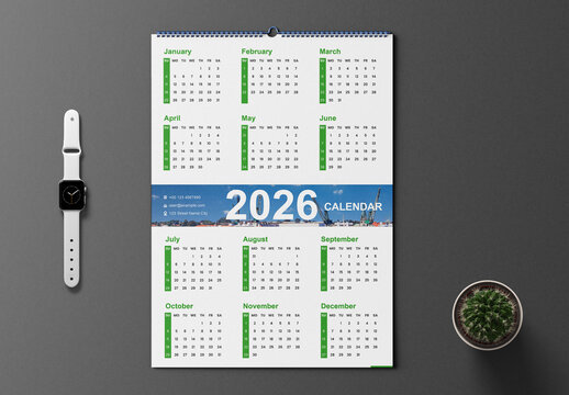 Wall Calendar Template 2026