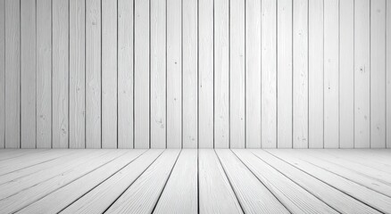 Empty white wooden room