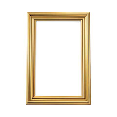 Elegant gold picture frame with blank white space inside perfect for artwork or photos