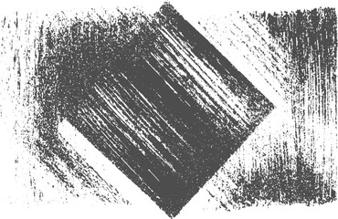 Obraz premium Abstract Grunge Brush Stroke Texture with Diamond Shape and Distressed Effect on Transparent Background