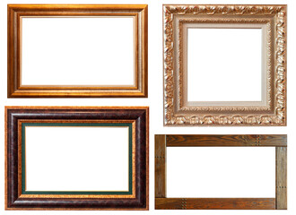 frame picture isolated on white background gold antique
