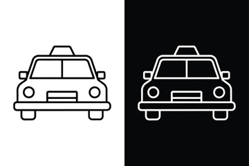 Taxi Icon Line Illustration. Sleek Vector Style for Tourism and Mobility