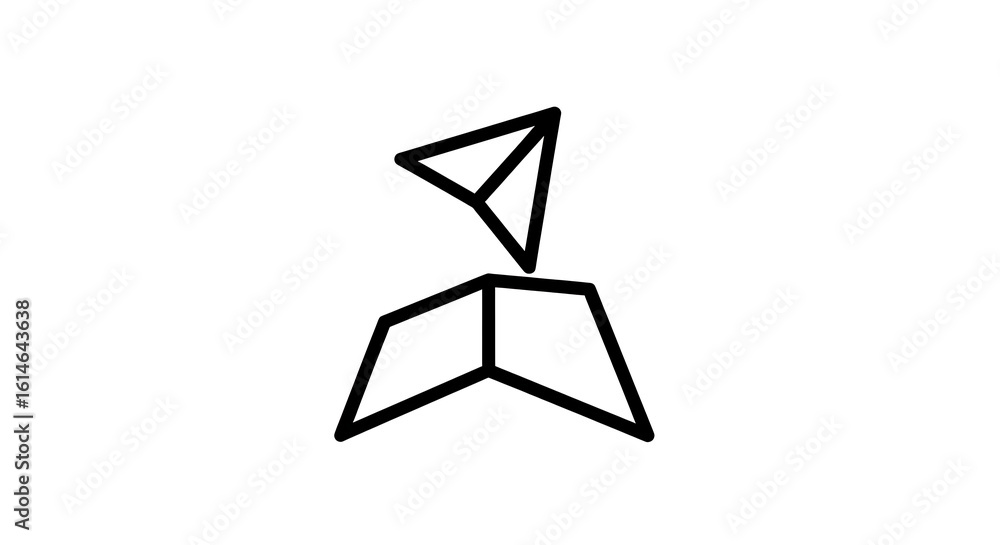 Aufkleber geometric abstract figure with triangle above trapezoid shapes in black on a white background design