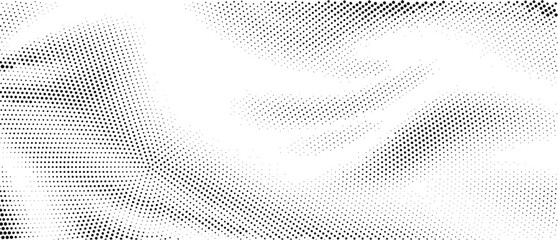 Wavy gradient halftone dots pattern texture background
