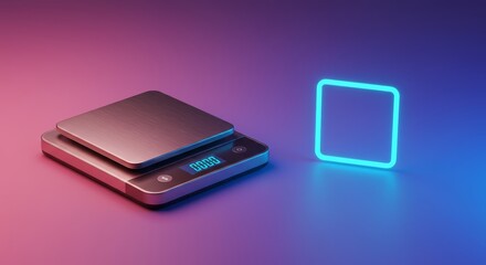 Modern digital scale with glowing display, perfect for precise measurements in your kitchen or lab