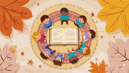 Children gather for storytelling session