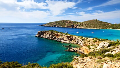 Fototapeta premium Coastal view of a secluded bay