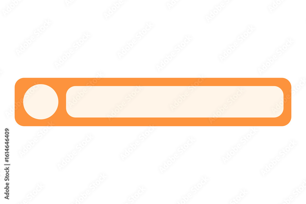 Fototapete vibrant orange horizontal input/banner with rounded ends and a pale beige/cream text area. it has a 