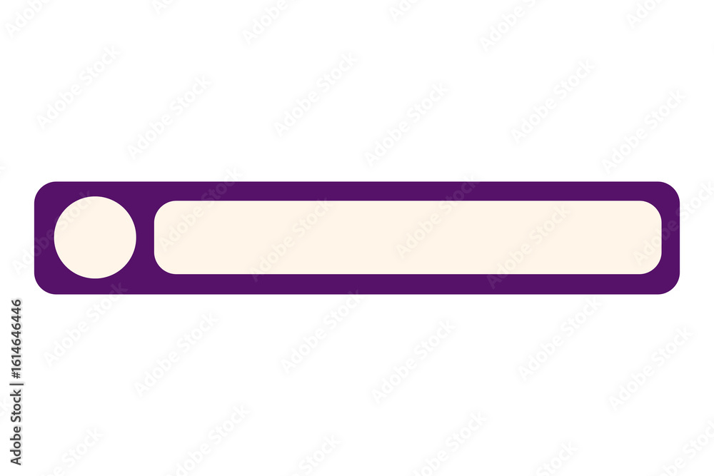 Fototapete dark purple horizontal input/banner with rounded ends and a pale beige/cream text area. it has a sma
