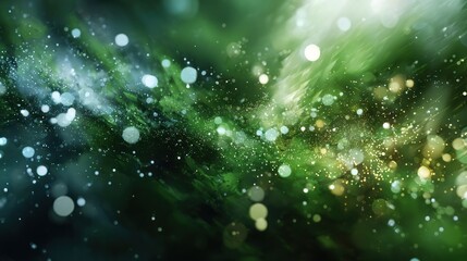 Luminous Green Abstract with Sparkling Light Effects, Creating a Dreamy and Ethereal Atmosphere, Perfect for Adding a Touch of Magic to Your Creative Projects and Designs