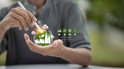 Carbon emission and green industry report on digital platform