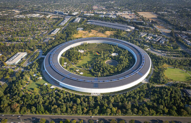 Aerial View of Apple Park, Cupertino, California