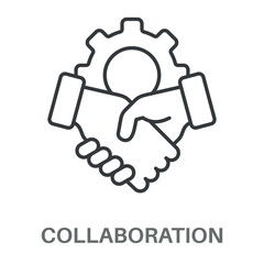 Collaboration Concept Simple Design Icons, Simple Style Design Inspiration For Any Interface And Purpose Suitable For Symbols And More
