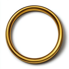Gold circular frame isolated on white background