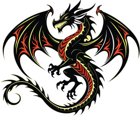 Dragon tattoo silhouette.